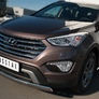 Защита переднего бампера d75х42 дуга RUSSTAL Hyundai Santa Fe Grand (2014-2015)