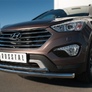 Защита переднего бампера d63 секции d42 дуга RUSSTAL Hyundai Santa Fe Grand (2014-2015)