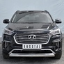 Защита переднего бампера d75х42 дуга RUSSTAL Hyundai Santa Fe Grand (2016-2018)