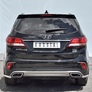Защита заднего бампера уголки d42 секции RUSSTAL Hyundai Santa Fe Grand (2016-2018)