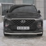 Защита переднего бампера d63 секции RUSSTAL Hyundai Santa Fe (2018-2020)