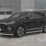 Защита переднего бампера d63 секции RUSSTAL Hyundai Santa Fe (2018-2020)