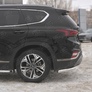 Защита заднего бампера уголки d63 секции RUSSTAL Hyundai Santa Fe (2018-2020)
