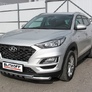 Защита переднего бампера d57+d42 двойная с декоративными элементами Hyundai Tucson (2018-2021)