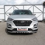 Защита переднего бампера d57+d42 двойная с декоративными элементами Hyundai Tucson (2018-2021)