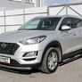 Защита порогов d76 с проступями Hyundai Tucson (2018-2021)