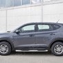 Пороги труба d76 с накладкой вариант 2 RUSSTAL Hyundai Tucson (2015-2017)