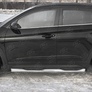 Пороги труба d76 с накладкой вариант 1 RUSSTAL Hyundai Tucson (2018-2021)