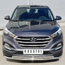 Защита переднего бампера d63 секция-75х42 дуга RUSSTAL Hyundai Tucson (2015-2017)