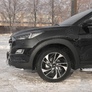 Защита переднего бампера d42 секции-d42 дуга RUSSTAL Hyundai Tucson (2018-2021)
