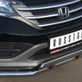 Защита переднего бампера d63 секции d75х42 прямой (дв. 2.0) RUSSTAL Honda CR-V (2013-2015)