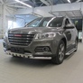 Защита переднего бампера d57+d42 двойная с декоративными элементами Haval H6 (2014-2020)