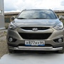 Защита переднего бампера d76+d57 двойная Hyundai ix35 (2010-2015)