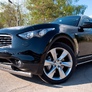 Защита переднего бампера d75х42/75х42 овал RUSSTAL Infiniti FX 37-QX70 (2010-2019)