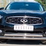 Защита переднего бампера d75х42/75х42 овал RUSSTAL Infiniti FX 37-QX70 (2010-2019)