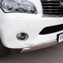 Защита переднего бампера d75х42 (75х42)х2 с подъемом RUSSTAL Infiniti QX56 (2010-2014)