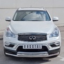 Защита переднего бампера d63 секция-d42 дуга RUSSTAL Infiniti QX50 (2016-2018)