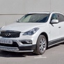 Защита переднего бампера d63 секция-d42 дуга RUSSTAL Infiniti QX50 (2016-2018)