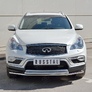 Защита переднего бампера d42 секция-d42 дуга RUSSTAL Infiniti QX50 (2016-2018)