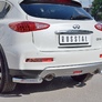 Защита заднего бампера уголки d63 секция RUSSTAL Infiniti QX50 (2016-2018)