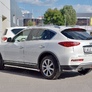 Защита заднего бампера уголки d42 секция RUSSTAL Infiniti QX50 (2016-2018)