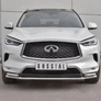 Защита переднего бампера d42 секции-d42х2 дуга RUSSTAL Infiniti QX50 (2018-2024)