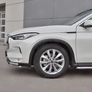 Защита переднего бампера d42 секции-d42х2 дуга RUSSTAL Infiniti QX50 (2018-2024)