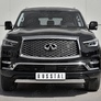 Защита переднего бампера d75х42 дуга RUSSTAL Infiniti QX80 (2018-2019)