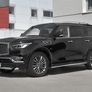 Защита переднего бампера d75х42 дуга RUSSTAL Infiniti QX80 (2018-2019)