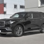 Защита переднего бампера d63 секции RUSSTAL Infiniti QX80 (2018-2019)