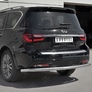 Защита заднего бампера d76 секции RUSSTAL Infiniti QX80 (2018-2019)