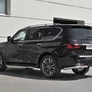 Защита заднего бампера уголки d76 секции под брызговик RUSSTAL Infiniti QX80 (2018-2019)