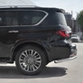 Защита заднего бампера уголки d76 секции под брызговик RUSSTAL Infiniti QX80 (2018-2019)