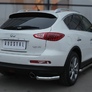 Защита заднего бампера уголки d63секции RUSSTAL Infiniti QX50 (2014-2016)