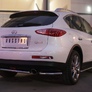 Защита заднего бампера уголки d42 секции RUSSTAL Infiniti QX50 (2014-2016)