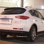 Защита заднего бампера уголки d42 секции RUSSTAL Infiniti QX50 (2014-2016)