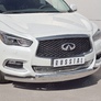 Защита переднего бампера d75х42 дуга-75х42 дуга RUSSTAL Infiniti QX60 (2016-2021)