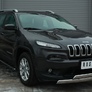 Пороги труба d75х42 овал с проступью RUSSTAL Jeep Cherokee (2014-2018)