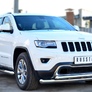 Защита порогов d76 с накладкой вариант 1 RUSSTAL Jeep Grand Cherokee (2013-2022)