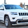 Защита порогов d76 с накладкой вариант 3 RUSSTAL Jeep Grand Cherokee (2013-2022)