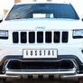 Защита переднего бампера d76 дуга d76х2 дуга+клыки RUSSTAL Jeep Grand Cherokee (2013-2023)