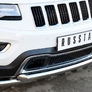 Защита переднего бампера d76 дуга d76х2 дуга+клыки RUSSTAL Jeep Grand Cherokee (2013-2023)