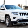 Защита переднего бампера d76 дуга d76х2 дуга+клыки RUSSTAL Jeep Grand Cherokee (2013-2023)