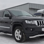 Защита порогов d76 с накладкой вариант 1 RUSSTAL Jeep Grand Cherokee (2012-2022)
