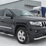 Защита порогов d76 с накладкой вариант 3 RUSSTAL Jeep Grand Cherokee (2012-2022)