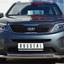 Защита переднего бампера d63 секции/d42 дуга RUSSTAL Kia Sorento (2012-2020)