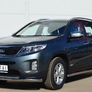 Защита переднего бампера d63 секции/d42 дуга RUSSTAL Kia Sorento (2012-2020)