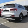 Защита заднего бампера d57+d42 двойная радиусная Kia Sorento (2015-2020)