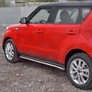 Пороги труба d42 вариант 1 RUSSTAL Kia Soul (2017-2019)