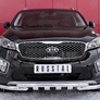 Защита переднего бампера d63дуга-d63 уголки+клыки RUSSTAL Kia Sorento Prime Crdi (2015-2018)